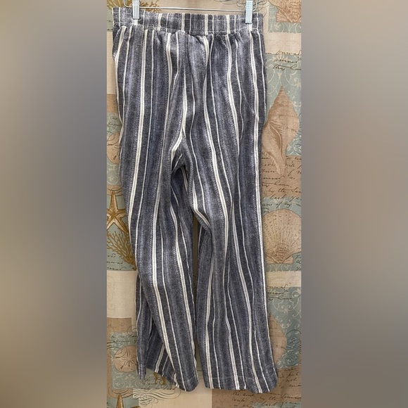 Briggs Womens Linen Resort Beach Wide Leg Pockets Business Casual Striped Med - Picture 5 of 10